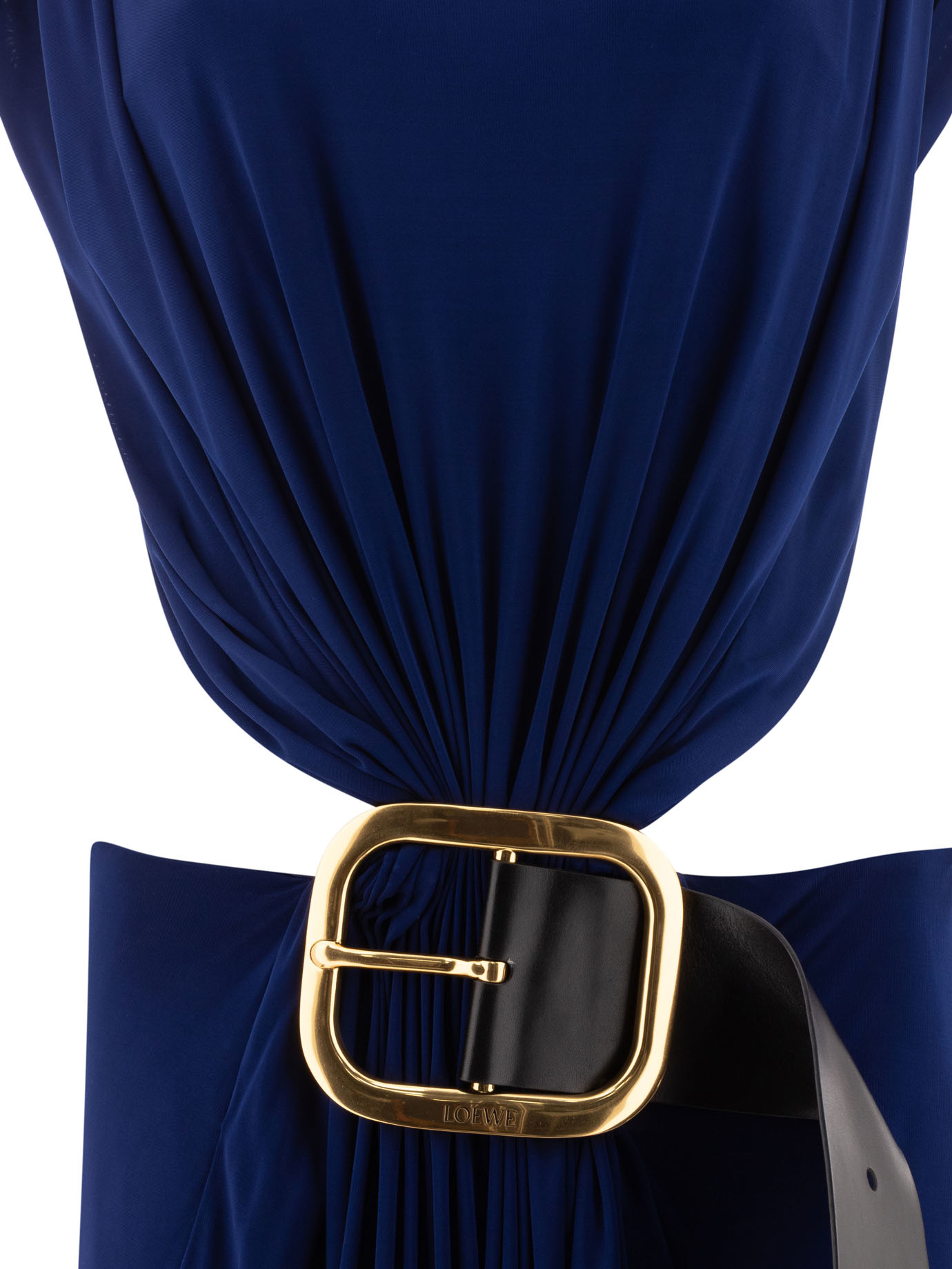 LOEWE Blue Draped dress in viscose